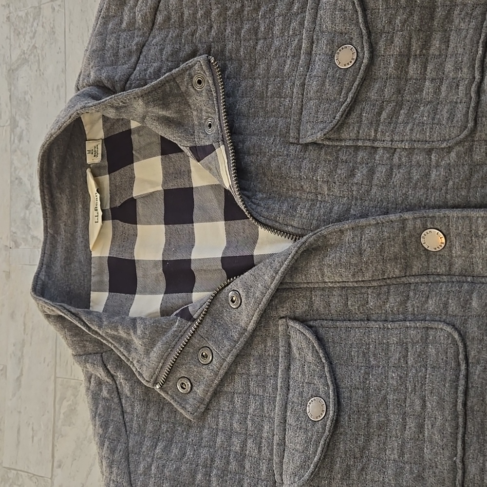 L.L. Bean Woman's Quilted Shacket Sweater Zip Up Jacket  Medium - Picture 3 of 14